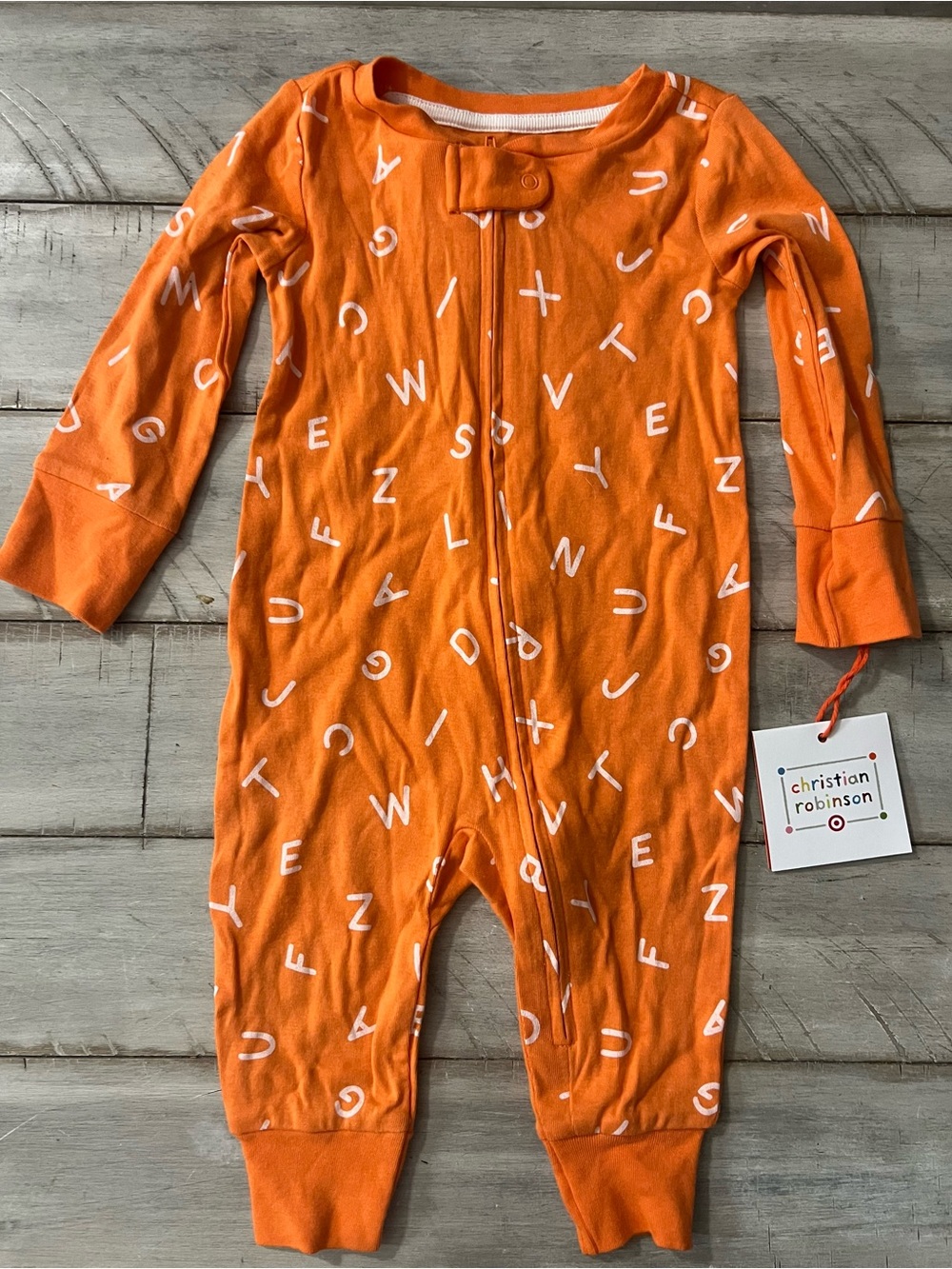 Target Orange Alphabet Footie One-Piece